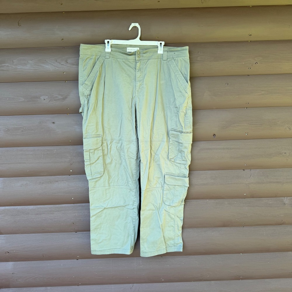 Abercrombie & Fitch Cargo Pants Womens 35 20L Green Curve Love Utility Pants